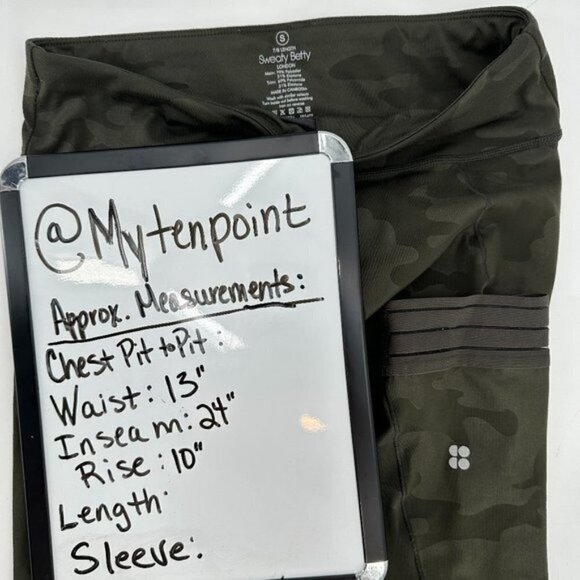 Sweaty Betty Green Camo 7/8 Mesh Hem Cropped Athletic Running Small Leggings - Picture 5 of 5